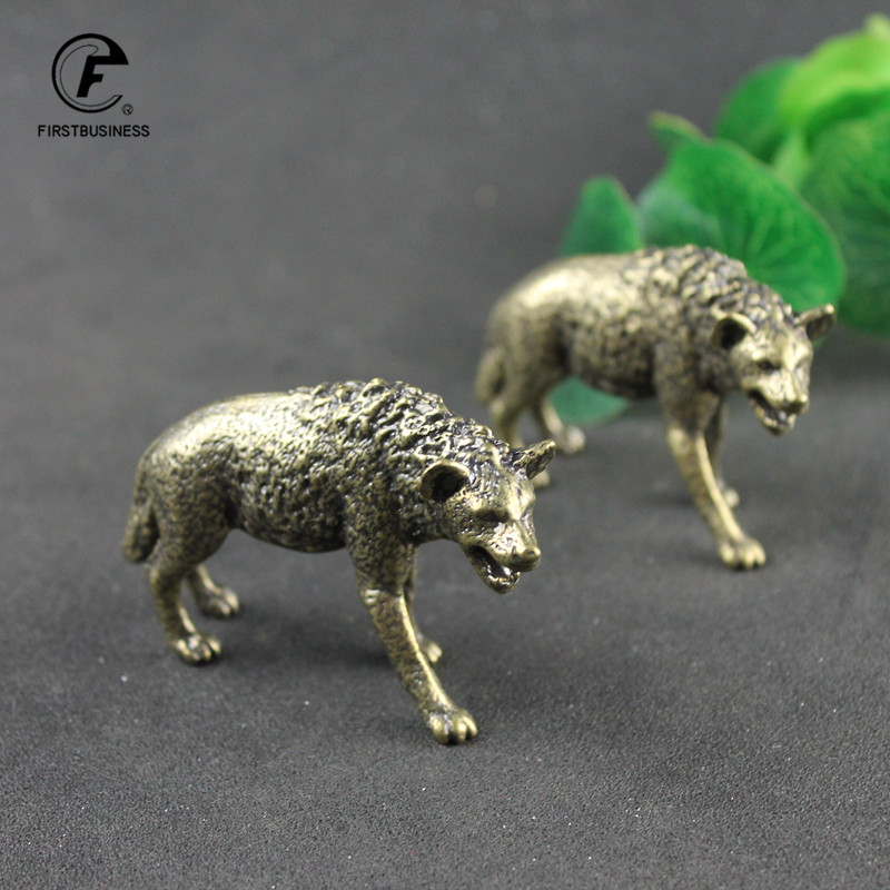 Vintage Collectible Ornaments - الصلبة النحاس الضبع تمثال مصغرة مكتب