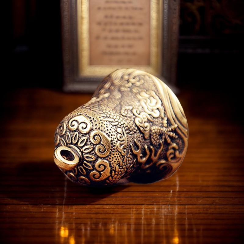 Vintage Collectible Bells - خمر النحاس جرس منحوتة التنين الطوطم