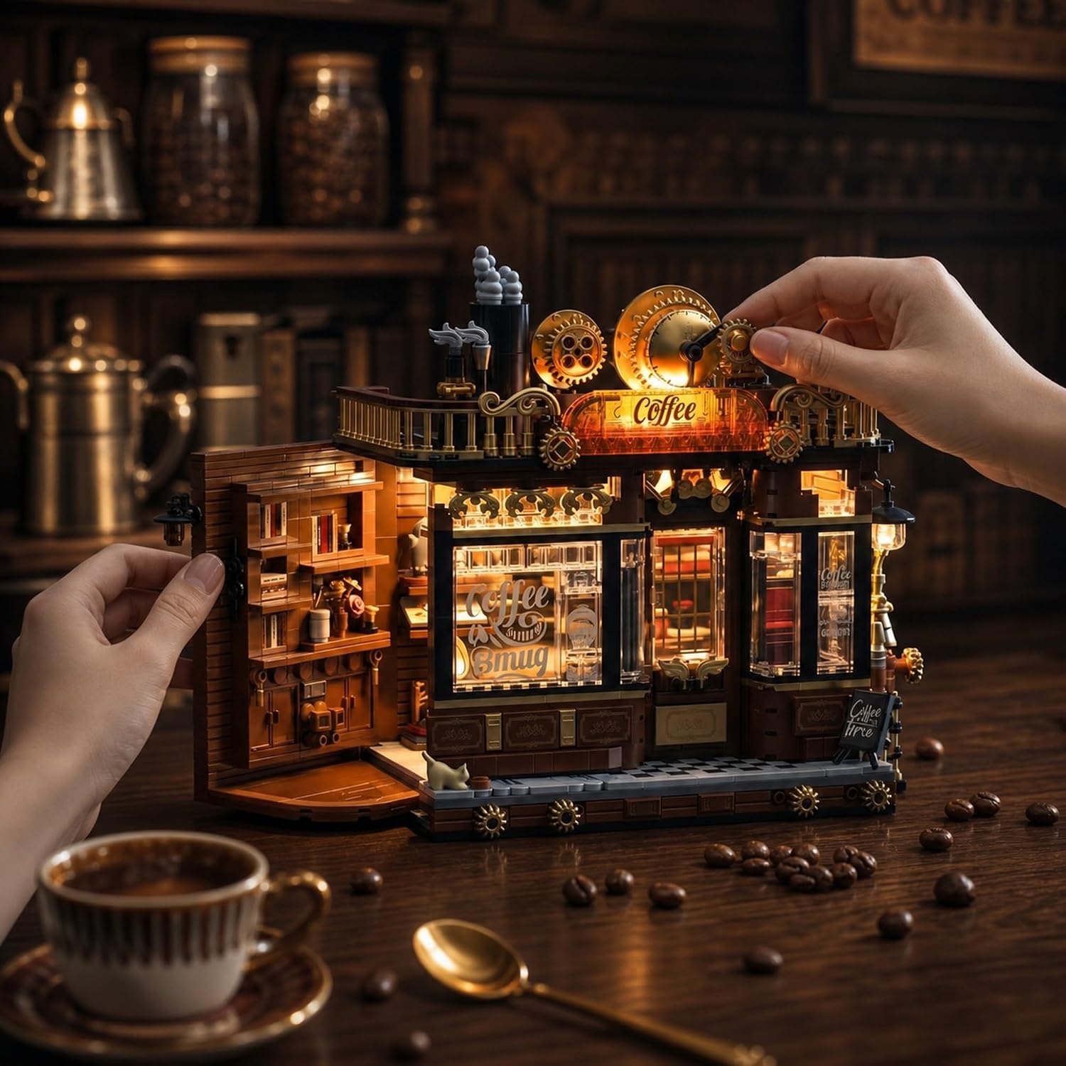 1606 قطعة من مجموعة بناء مقهى  - مراجعة Vintage Collectible Shop وسعره