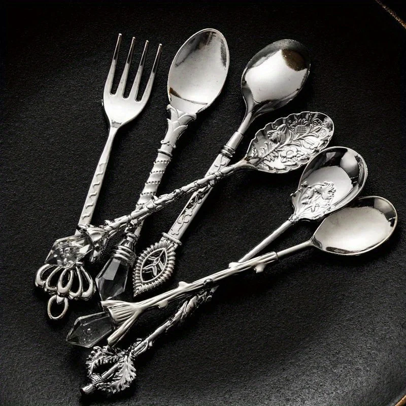6 قطعة ملاعق خمر شوكة النمط ال - مراجعة Vintage Collectible Spoons وسعره